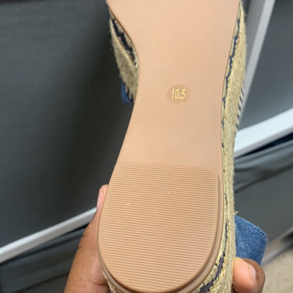 Markdown!!!!New Tory Burch Dandy Denim Wedge Platform Espadrilles - Picture 7 of 8